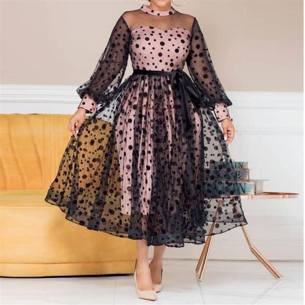 

plus size dresses 4xl 5xl party princess dress see through pink black tulle mesh stitching spring summer birthday outfits1992