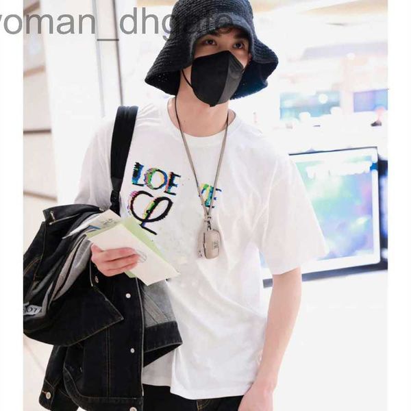 

women's t-shirt designer graffiti letter contrast printing short sleeve men's and women's loose black white kbzx