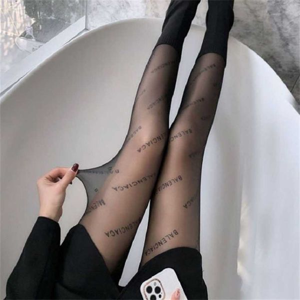 

34% off netizens paris letter autumn winter silk socks women's summer super cut black thin pantyhose, Black;white