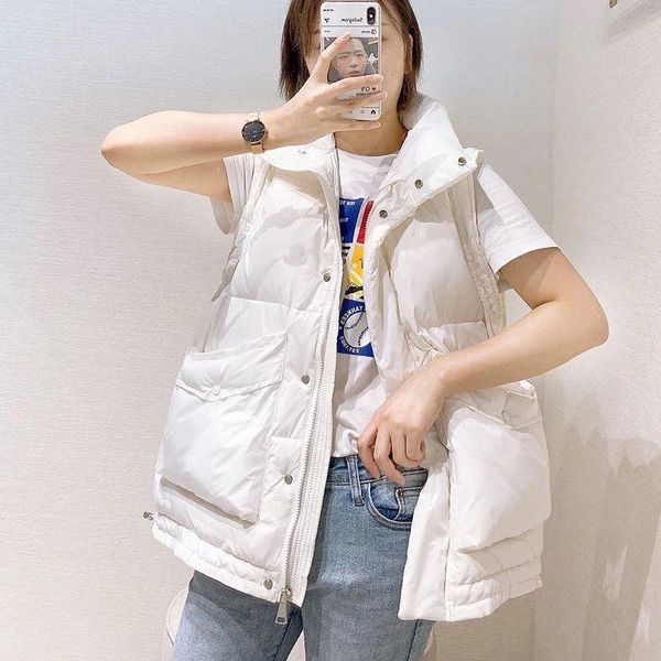

parkas 2022 winter cotton down vest women loose waistcoat bodywarm jacket cotton padded jacket sleeveless female winter waistcoat, Black