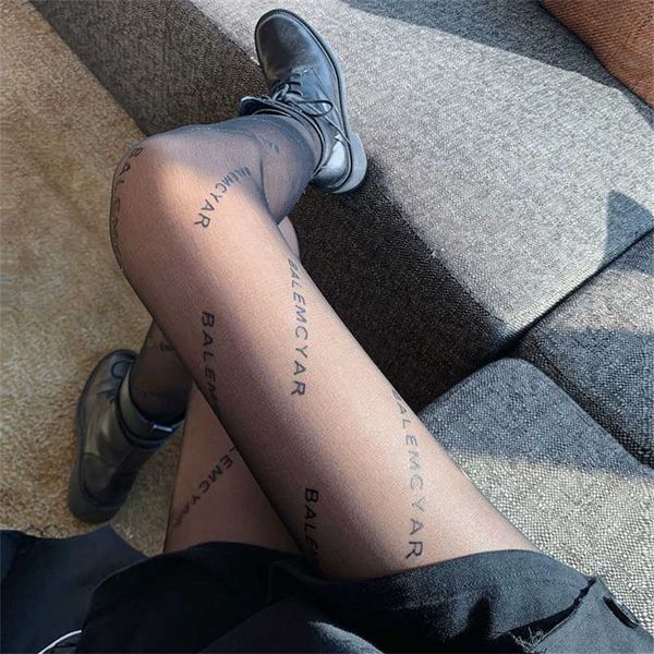 

36% off letter women's mesh red anti hook ultra thin black silk socks ins paris fashion women, Black;white