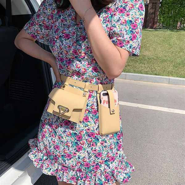

hbp 2pcs women waist bag 2021 luxury designer belt bags female leather flap fanny pack shoulder crossbody chest purse323c