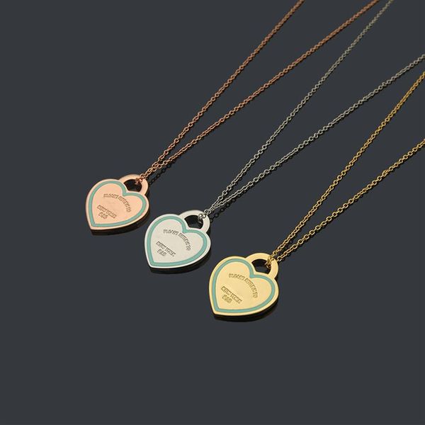 

copper heart love pendant necklaces women designer jewelry whole217r, Silver