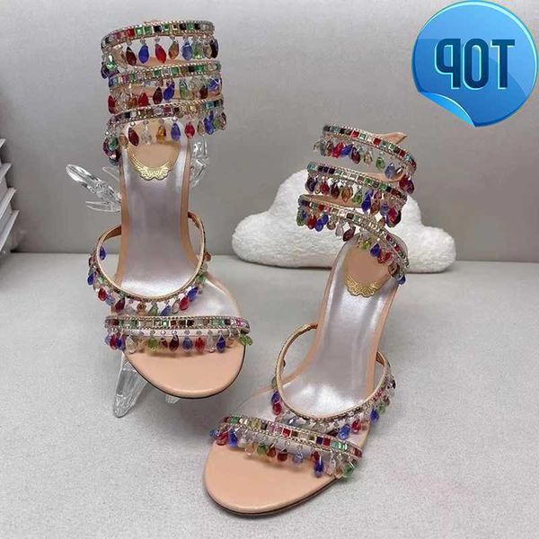 

stiletto high heel jewel sandals snake twining elegant sandal rene caovilla crystal gold rhinestone dress shoes silver soles women35-43hehg, Black