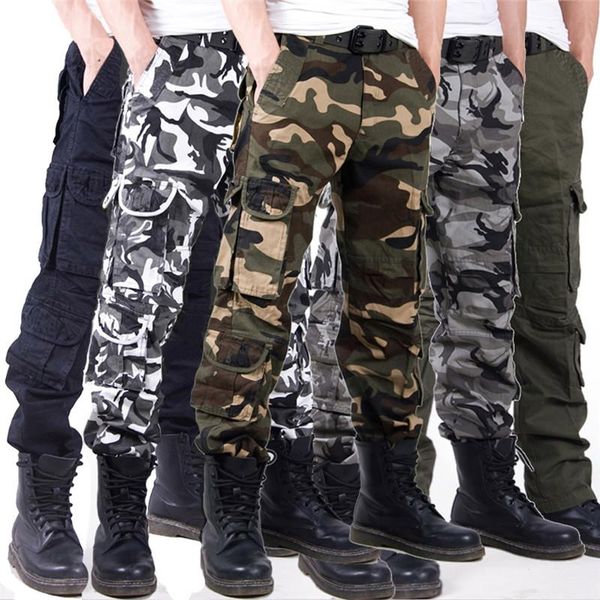 

pants camouflage cargo pants men multi pocket white black military casual tactical pants men trousers spring summer clothes