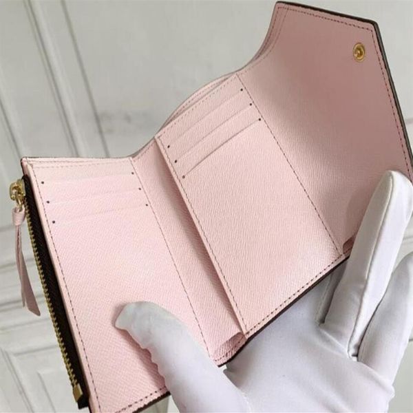 

fashion women wallet classic woman short bags luggages coated canvas real leather small bifold wallets coin pocket with box 2021270l, Red;black