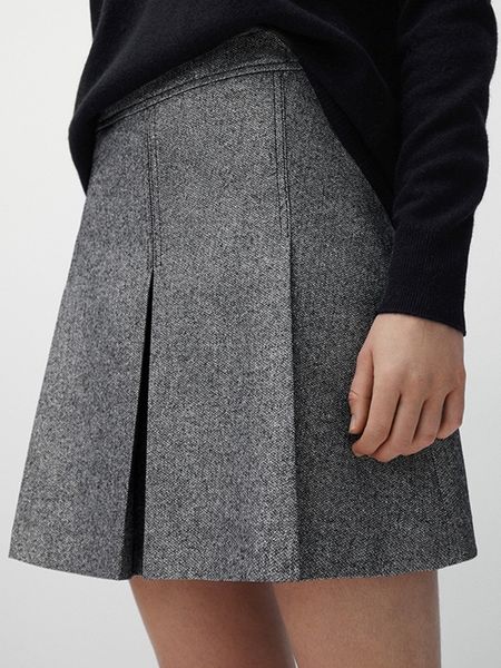 

skirts women skirt spring solid color a-type short high waist mini skirt 230422, Black