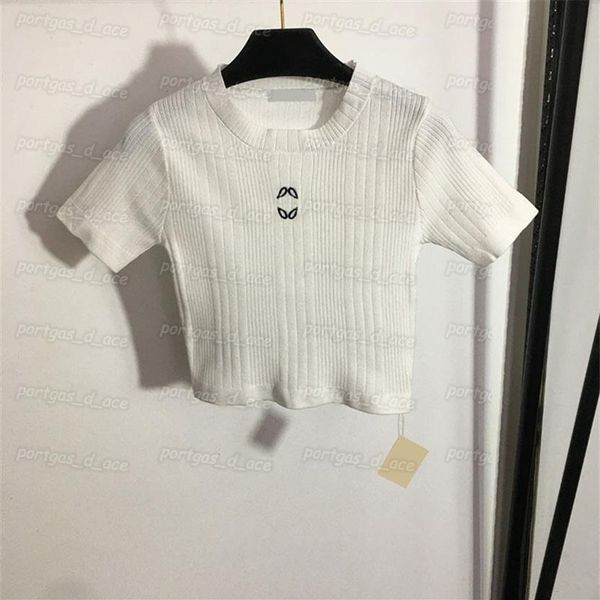 

embroidered women t shirt white black knit fashion street style t shirts237u