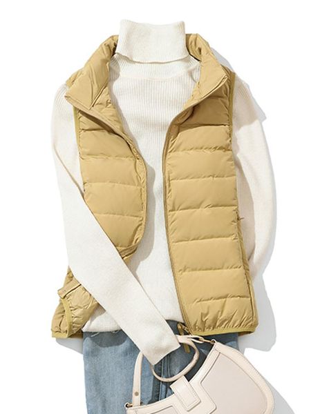 

parkas sedutmo winter duck down vest women short casual warm fashion slim jackets autumn pocket basic waistcoat ed1825, Black