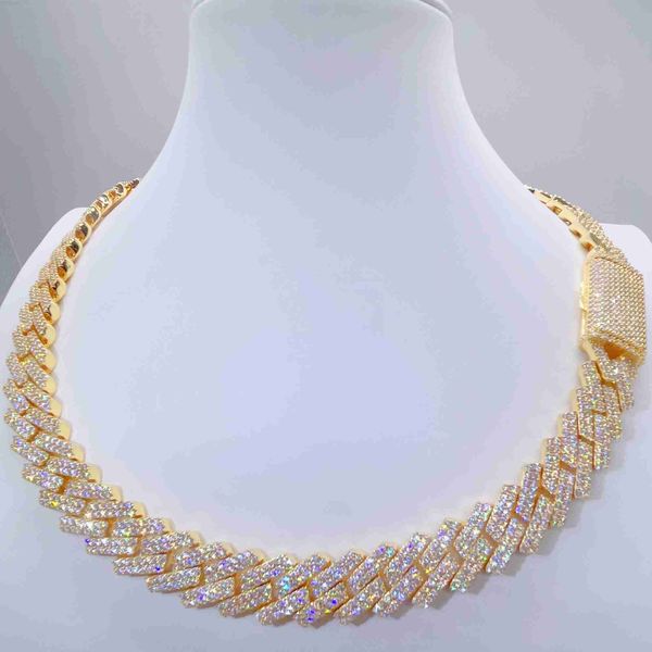 

gra certificated gold pure 925 sterling silver chains for men vvs moissanite miami cuban link chain