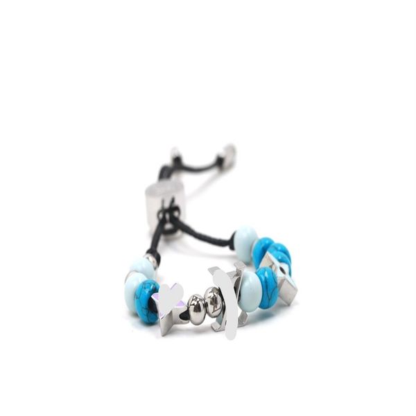 

blue purple bead bracelet m00314 strands236b, Black