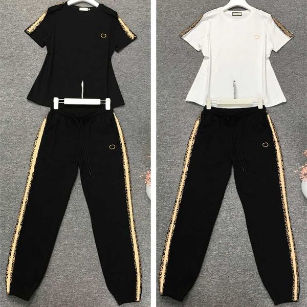 

30% off leisure pure cotton sports for women new summer fashion and age reducing two-piece set large size european trend, White