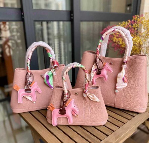

designer herbag garden party evening 2023 new layer cowhide litchi grain 25cm 30cm 36cm garden leather hand versatile messenger bag lf8s