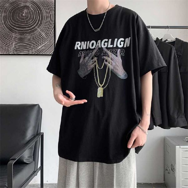 

26% off chaopai short sleeve t-shirt men's ins american street hip hop loose summer vintage, White;black