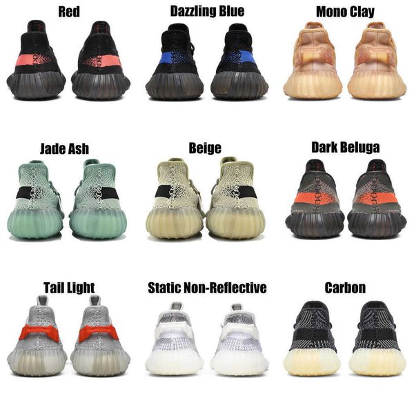

2023 yeezzys women mens running shoes bone dazzling mono beluga reflective mx oat rock blue black static reflective jogging walking trainers