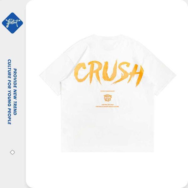 

2023 t shirt welfare fund spring/summer short sleeved t-shirt men and women 190g cotton loose large size china-chic shoulder couple base coa, White;black