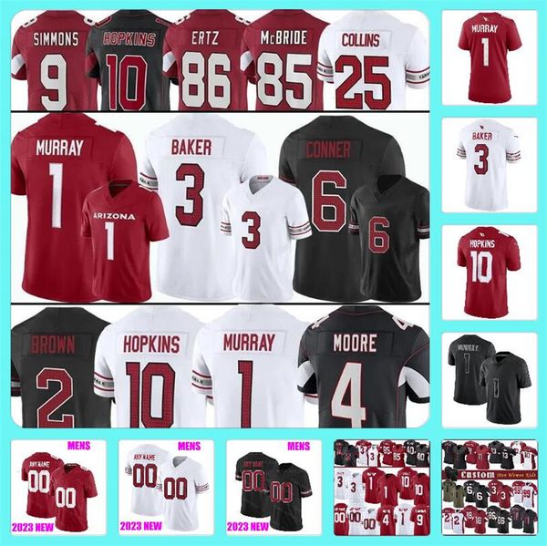 

custom j.j. watt kyler murray tee jerseys arizonas custom cardinal football deandre hopkins budda baker nflpp pat tillman myjai sanders kurt, Black