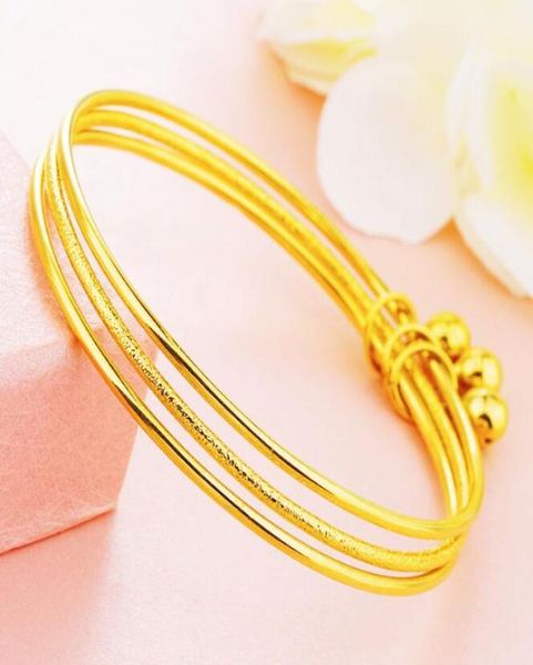 

girls thin 3pcs bangles set bracelet 18k gold bracelet bangles women wedding bracelet couple jewelry factory whole4223468, Black