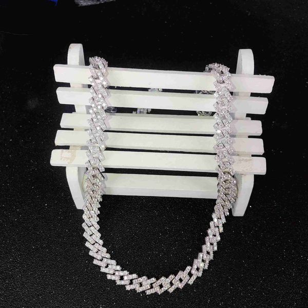 

luxury diamond jewelry 925 sterling silver df color melee moissanite iced out bling moissanite chain