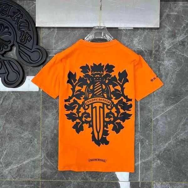 

classic fashion chmen's t-shirts luxury shirts ch fashion sanskrit t-shirt summer horseshoe flower cross short sleeve designer hop swea, White;black