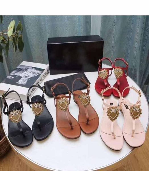 

2020 classic ladies flat sandals female designer flip flops black red color bohemian leather ladies casual travel sandals3289104