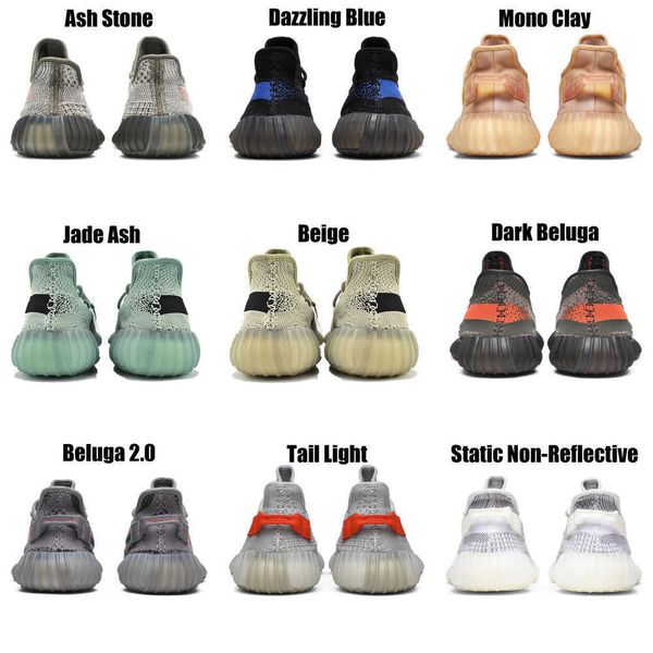 

2023 yeezzys women mens running shoes bone dazzling mono beluga reflective mx oat rock blue black static reflective jogging walking trainers