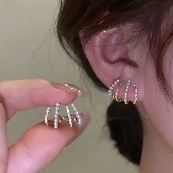

charm fashion pearl claw gold earrings for woman korean earring clip luxury jewelry unusual accessories for halloween party girls cool aa230, Golden