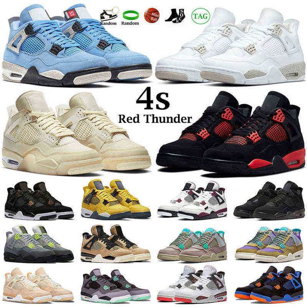 

men women basketball shoes 4s red thunder 4 fire cactus jack university blue white oreo black cat sail metallic green mens trainers
