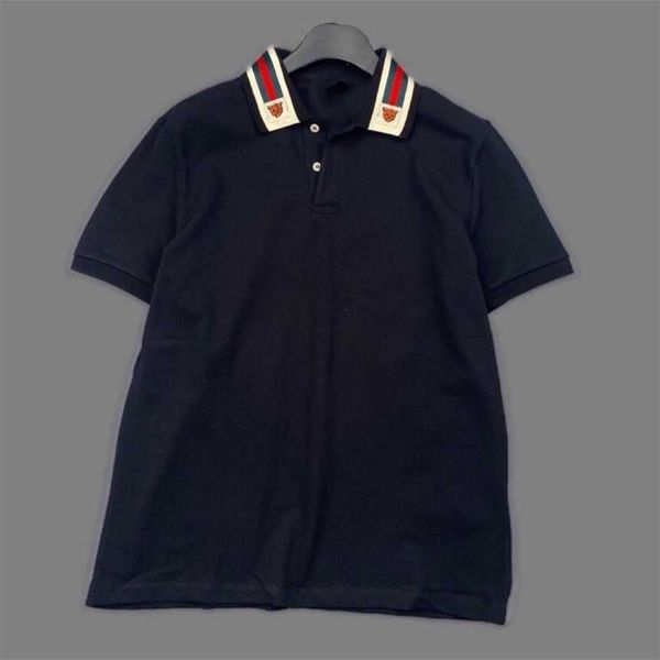 

30% off ceiling grade short sleeve loose fitting paris t- men's collar tiger gujia polo shirt, White;black
