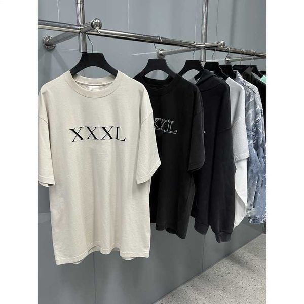 

t shirt high edition paris b home front panel xx letter embroidered round neck men's and women's t-shirt short sleeve loose fashio, White;black