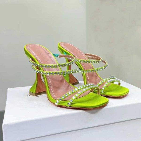 

amina muaddi begum crystal-embellished buckle stain open toe tube heel women's luxury designer dress shoes evening slingback sandals 9c, Black
