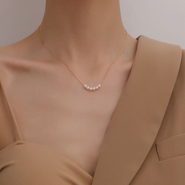 

natural fresh water pearl pendant necklace jewelry for women gift, Silver