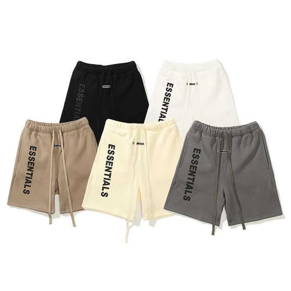 

fog of god essentials double track street loose casual letter capris shorts for men and women, White;black