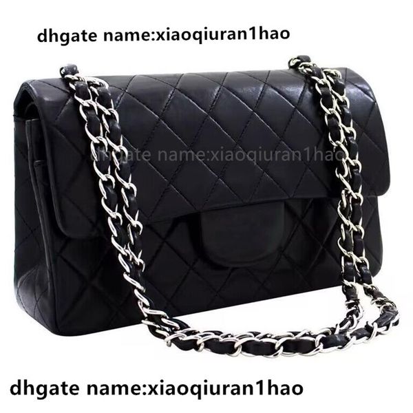 

10a designer luxury brand shoulder bag channe 2022 handbag classic quilted double flap crossbody leather caviar lambskin gold silv236b