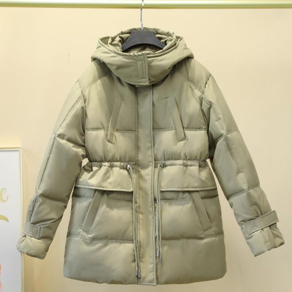 

leather new thick warm coat women winter clothing 2022 winter jacket women parkas long slim hooded coats jackets female clothing black