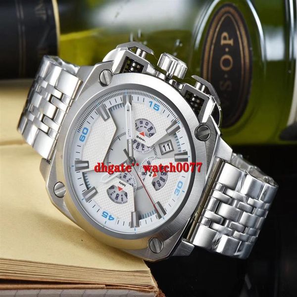 

new dz7343 dz7344 bamf chronograph stainless steel strap quartz men watch 7343 7344223e, Slivery;brown