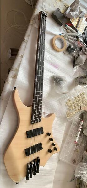 

new arrival 4 string electric bass guitar headless bass natiral 202304