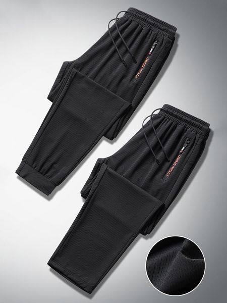 

pants summer breathable mesh black sweatpants men joggers sportswear baggy trousers male casual track gyms pants plus size 7xl 8xl 9xl