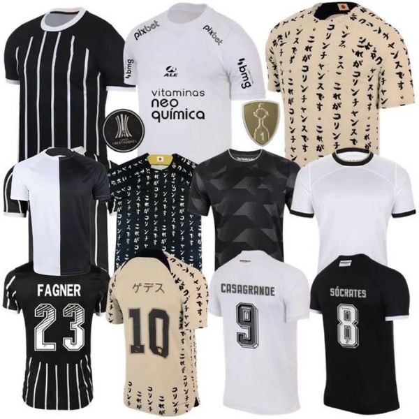

22 23 24 corinthians soccer jerseys paulinho willian football shirts guedes r.augusto luan fagner gil jersey camisa corinthian doutor home a, Black