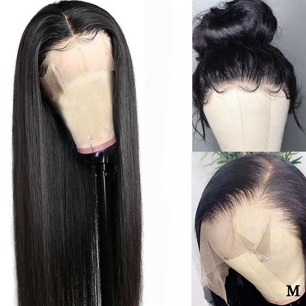 

lace front human hair wigs straight 360 lace frontal wig pre plucked hd transparent lace remy brazilian240r, Black