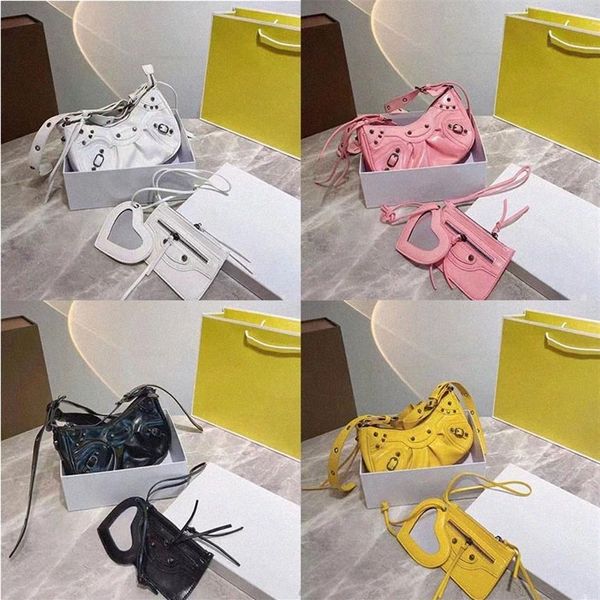 

le cagole shoulder bags designer handbags motorcycle half crescent cross body with coin purse leather crossbody bag y283s