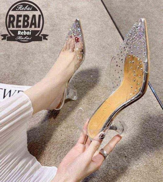 

luxury sandals women pumps transparent pvc high heels shoes pointed toe slipon wedding party brand fashion shoes for lady h14329333, Black