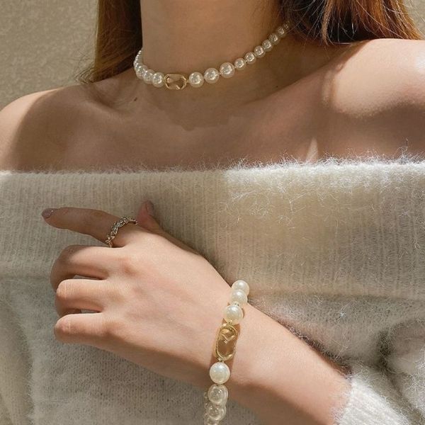 

classic handmade glass pearl cd pendant necklace bracelet jewelry for women, Silver