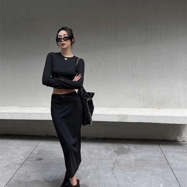 

32% off family spring/summer new casual simple triangle display thin t-shirt+hip wrap half skirt set, White