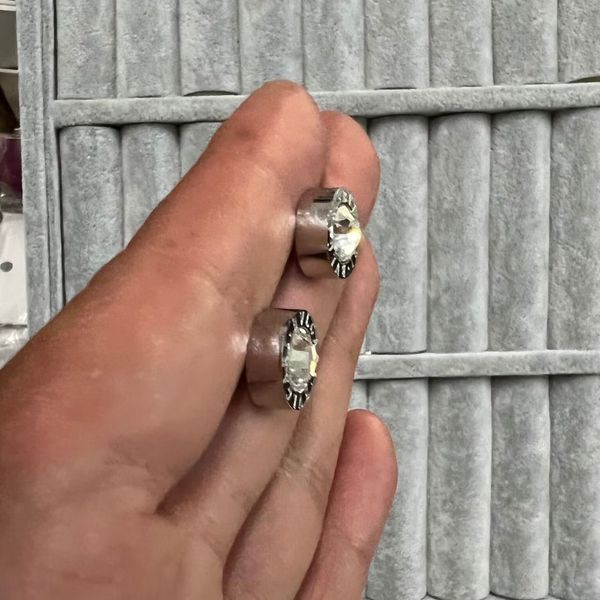 

men women designer original b big diamond stud 316l stainless steel 18k gold rose silver boy girl letter logo engrave earrings girls wedding, Golden;silver