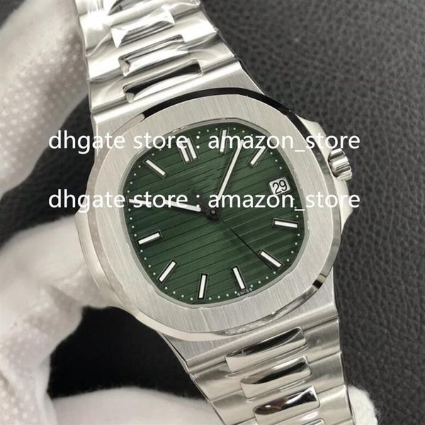 

3kf 5711 automatic mens watch green texture dial super edition stainless steel bracelet puretime swiss movement r84303n, Slivery;brown