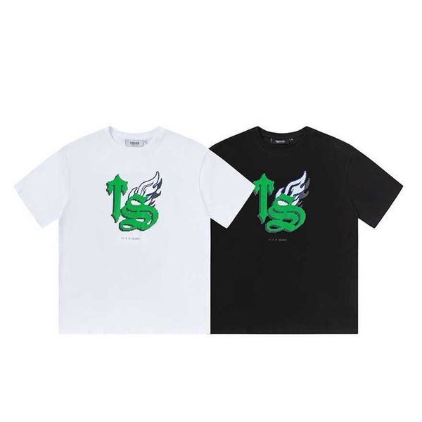 

34% off trendy trapstar mosaic printed short sleeve street fog loose sport cotton, White;black
