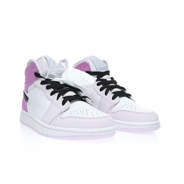 

basketball shoes jumpman 1 barely grape pink lavender 1s og men/women sport sneaker with original box