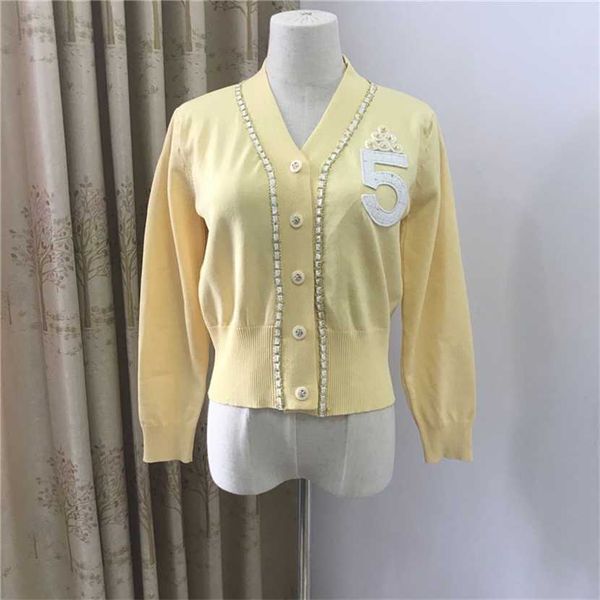 

26% off clothing designer quality autumn new bubble chest blossom 5-line slim fit embroidery knitted cardigan long sleeve coat female, White;black