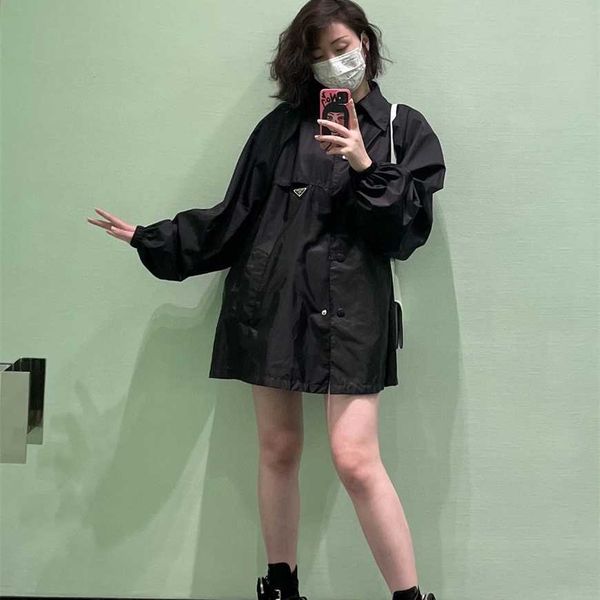 

32% off family early autumn new fashionable age reducing one two piece sleeves detachable versatile mid length windbreaker, Black